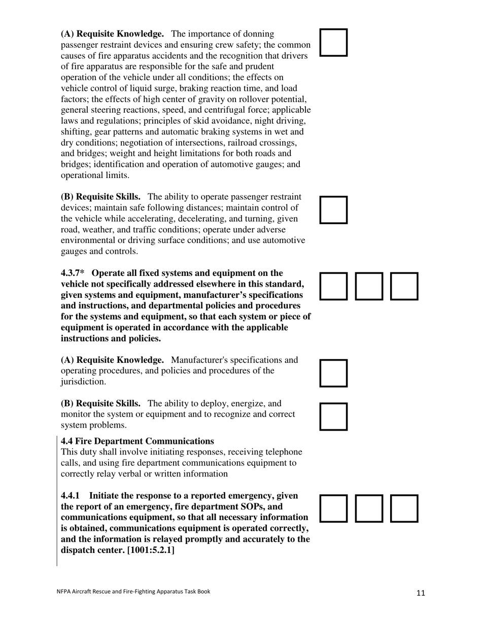 NFPA Aircraft Rescue and Fire-Fighting Apparatus Task Book - Oregon, Page 11
