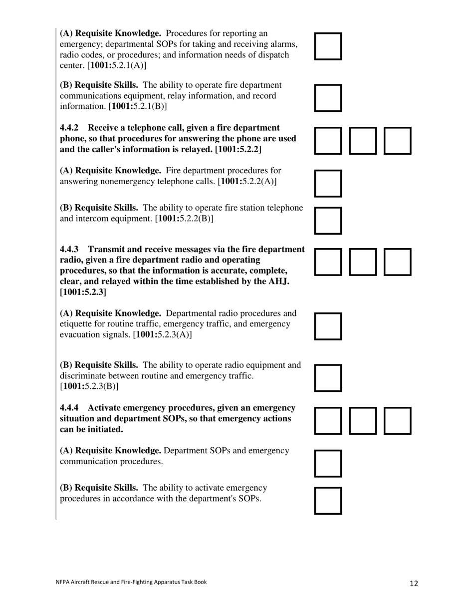 NFPA Aircraft Rescue and Fire-Fighting Apparatus Task Book - Oregon, Page 12