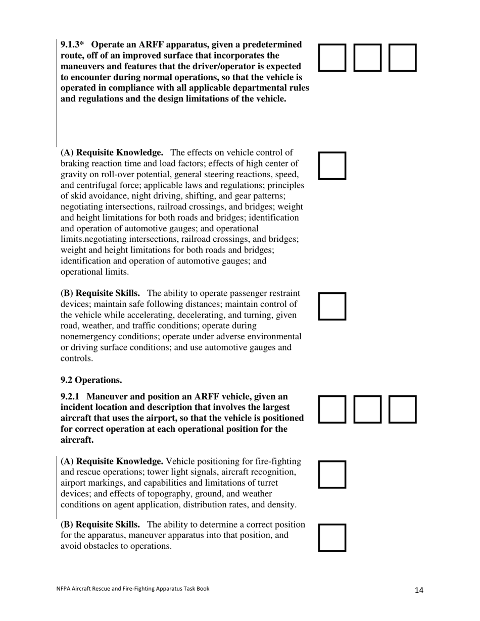 NFPA Aircraft Rescue and Fire-Fighting Apparatus Task Book - Oregon, Page 14