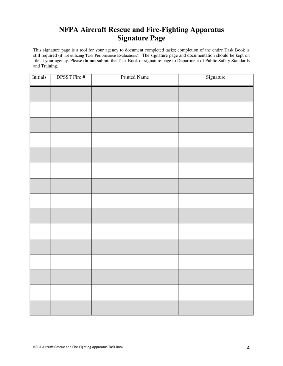 NFPA Aircraft Rescue and Fire-Fighting Apparatus Task Book - Oregon, Page 4