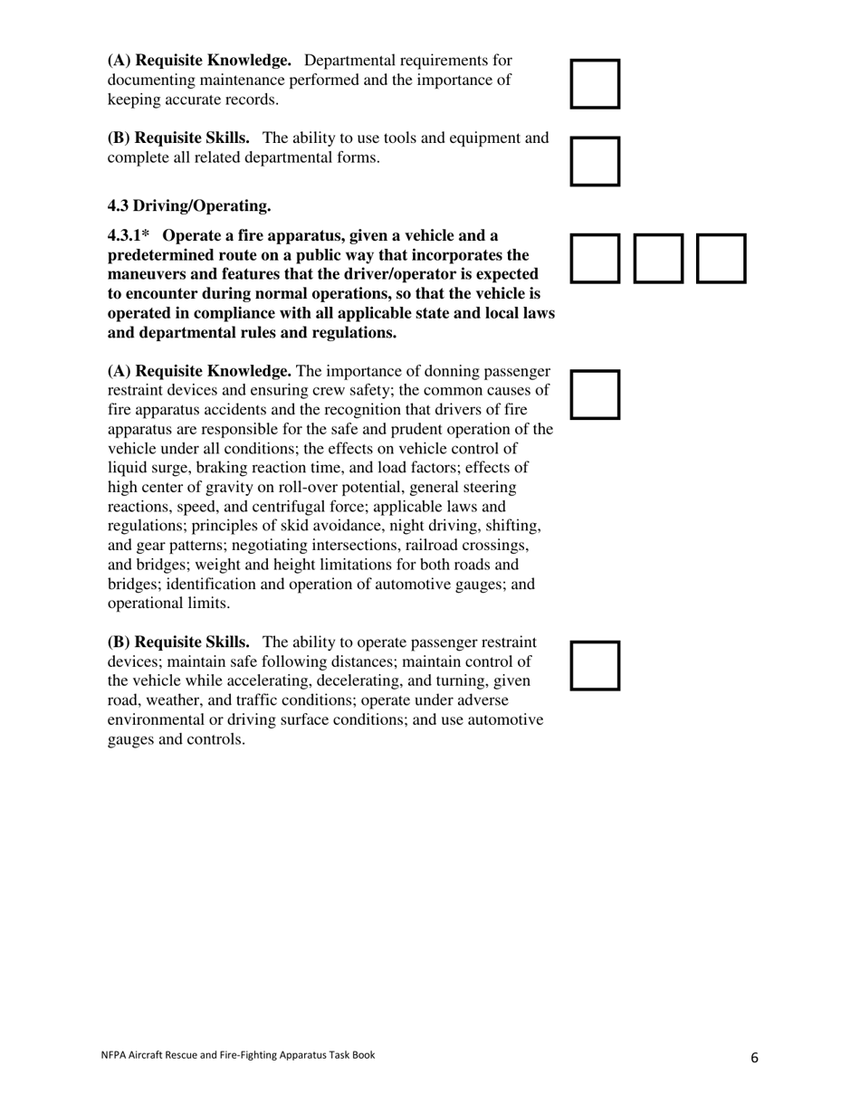 NFPA Aircraft Rescue and Fire-Fighting Apparatus Task Book - Oregon, Page 6