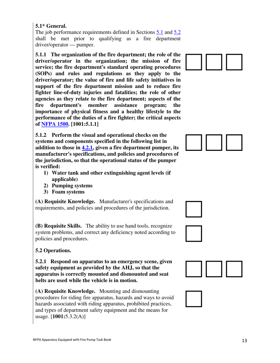 Oregon NFPA Apparatus Equipped With Fire Pump (Pumper) Task Book - Fill ...
