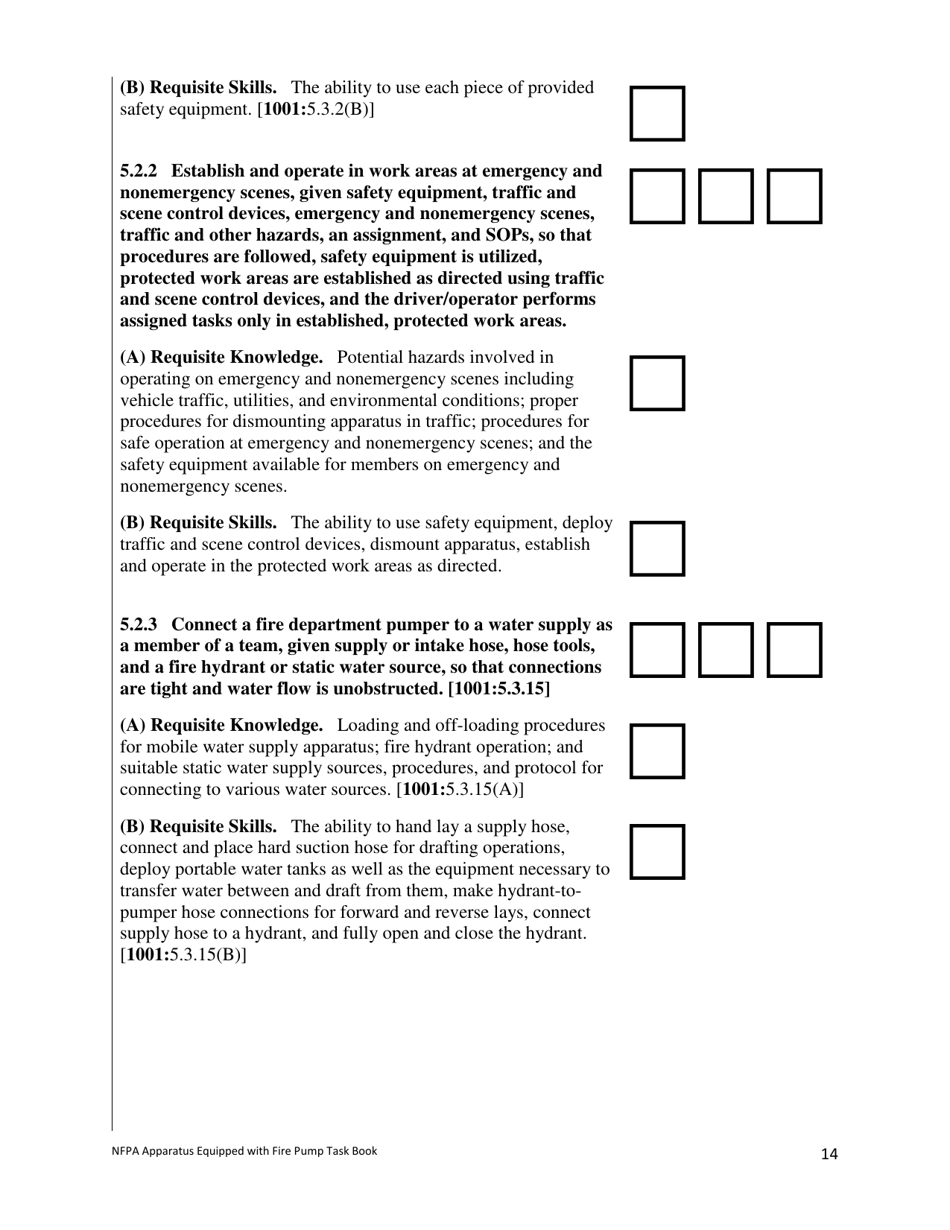 Oregon NFPA Apparatus Equipped With Fire Pump (Pumper) Task Book - Fill ...