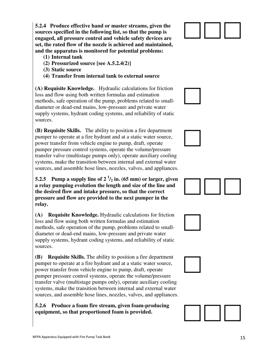 NFPA Apparatus Equipped With Fire Pump (Pumper) Task Book - Oregon, Page 15