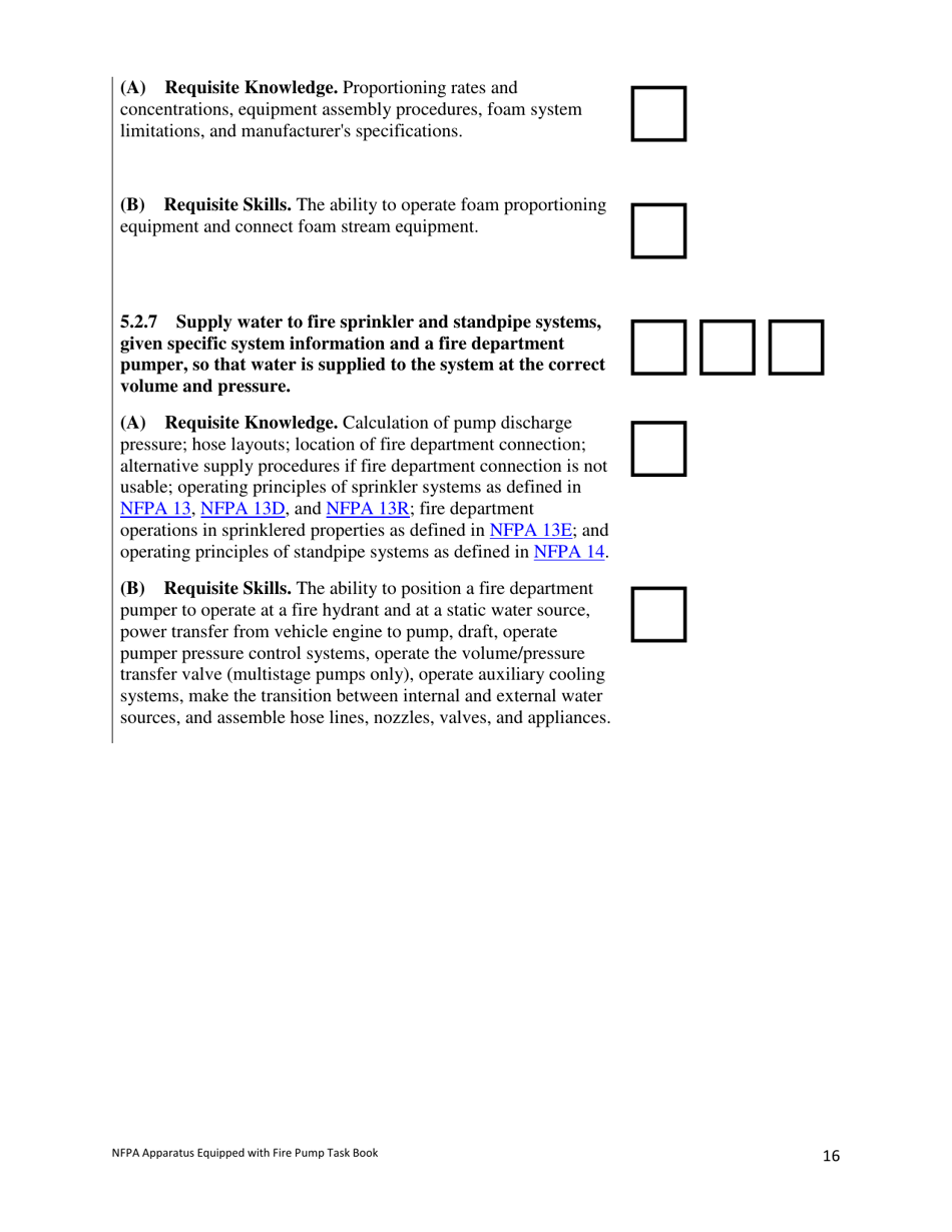 NFPA Apparatus Equipped With Fire Pump (Pumper) Task Book - Oregon, Page 16