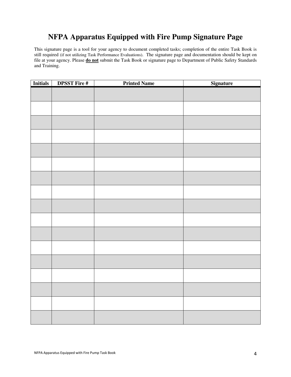 NFPA Apparatus Equipped With Fire Pump (Pumper) Task Book - Oregon, Page 4