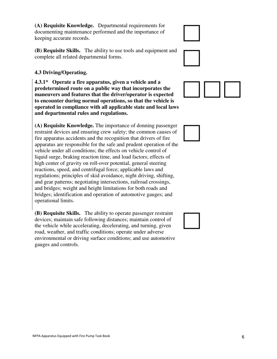 NFPA Apparatus Equipped With Fire Pump (Pumper) Task Book - Oregon, Page 6
