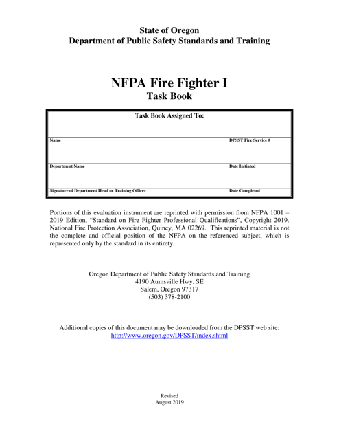 NFPA Fire Fighter I Task Book - Oregon