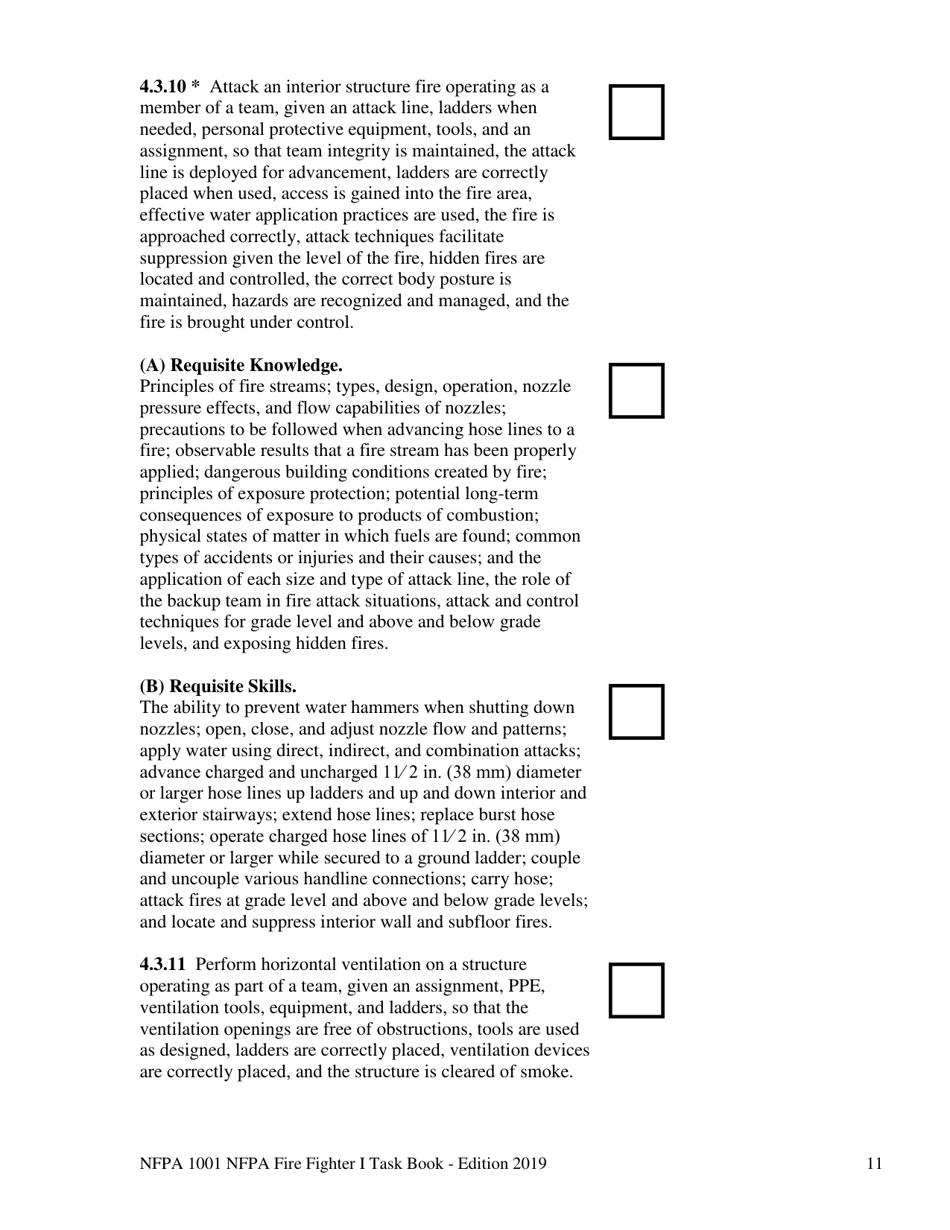 NFPA Fire Fighter I Task Book - Oregon, Page 11