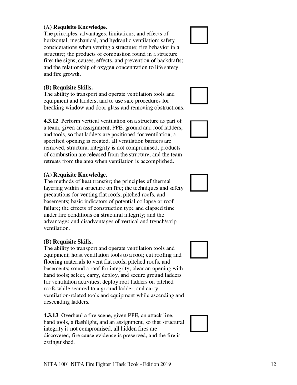 NFPA Fire Fighter I Task Book - Oregon, Page 12