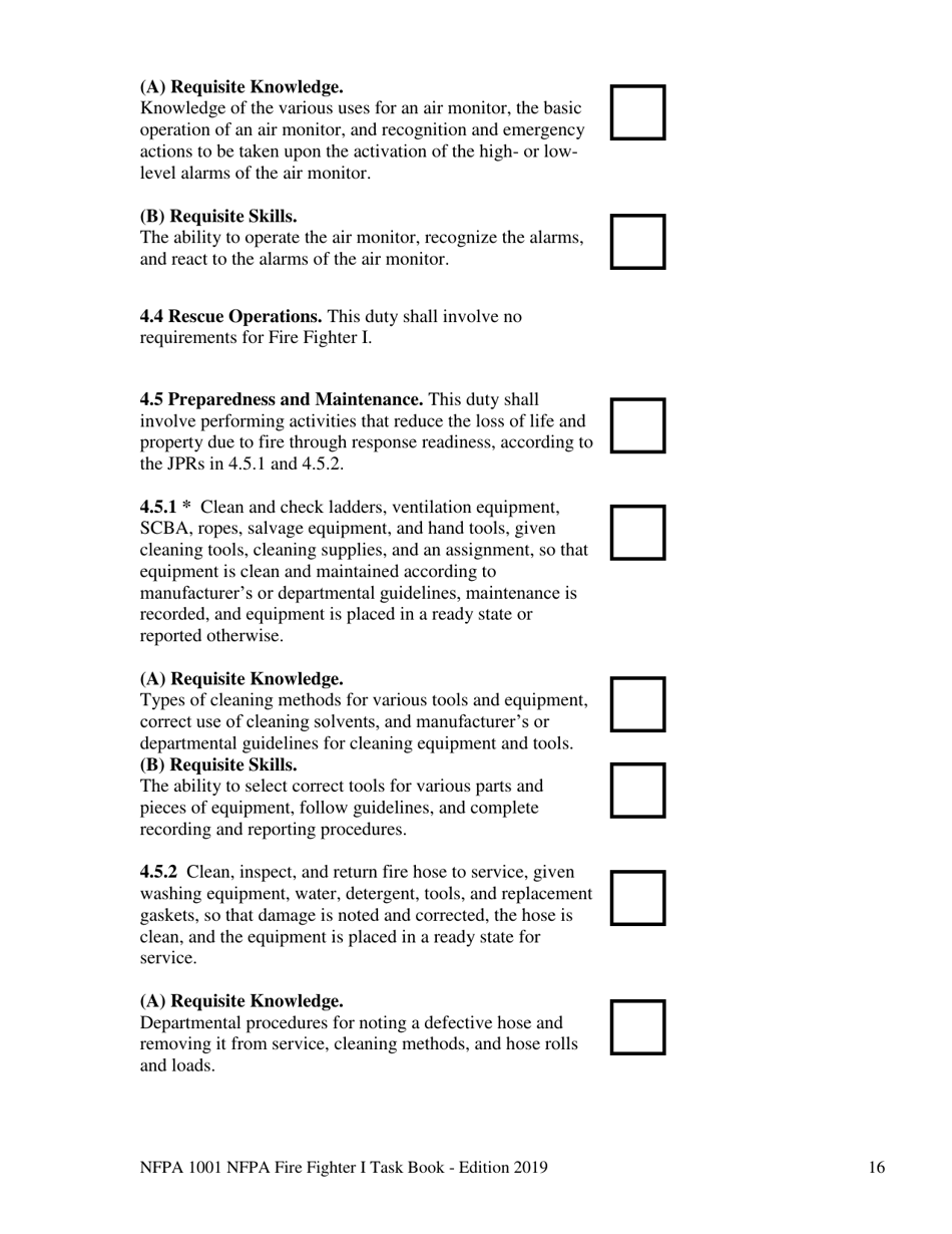 NFPA Fire Fighter I Task Book - Oregon, Page 16