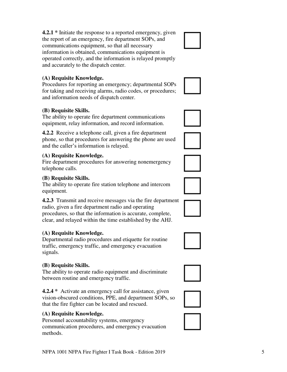 NFPA Fire Fighter I Task Book - Oregon, Page 5