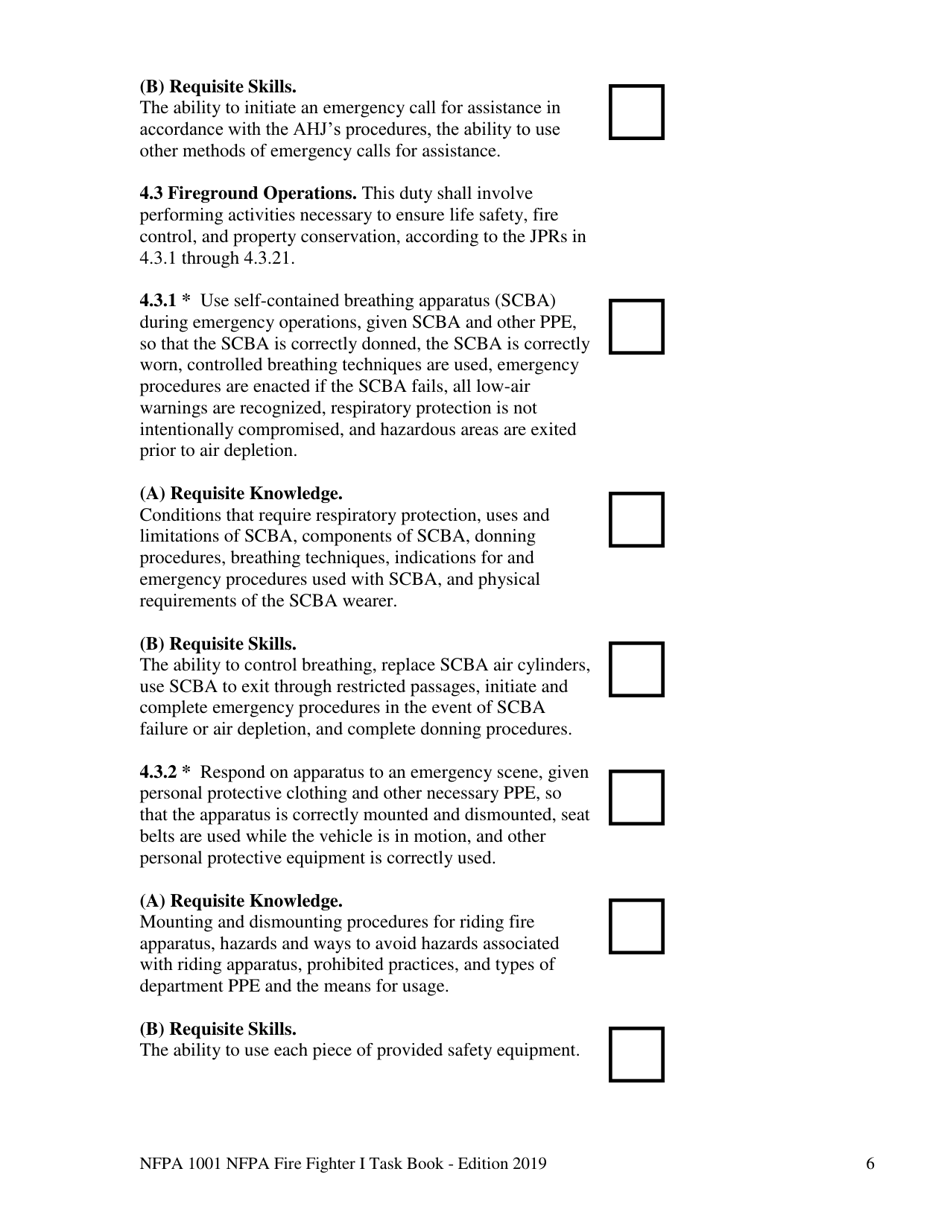 NFPA Fire Fighter I Task Book - Oregon, Page 6