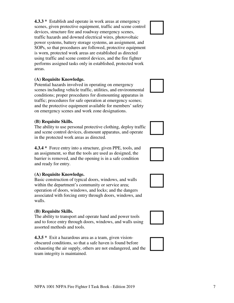 NFPA Fire Fighter I Task Book - Oregon, Page 7