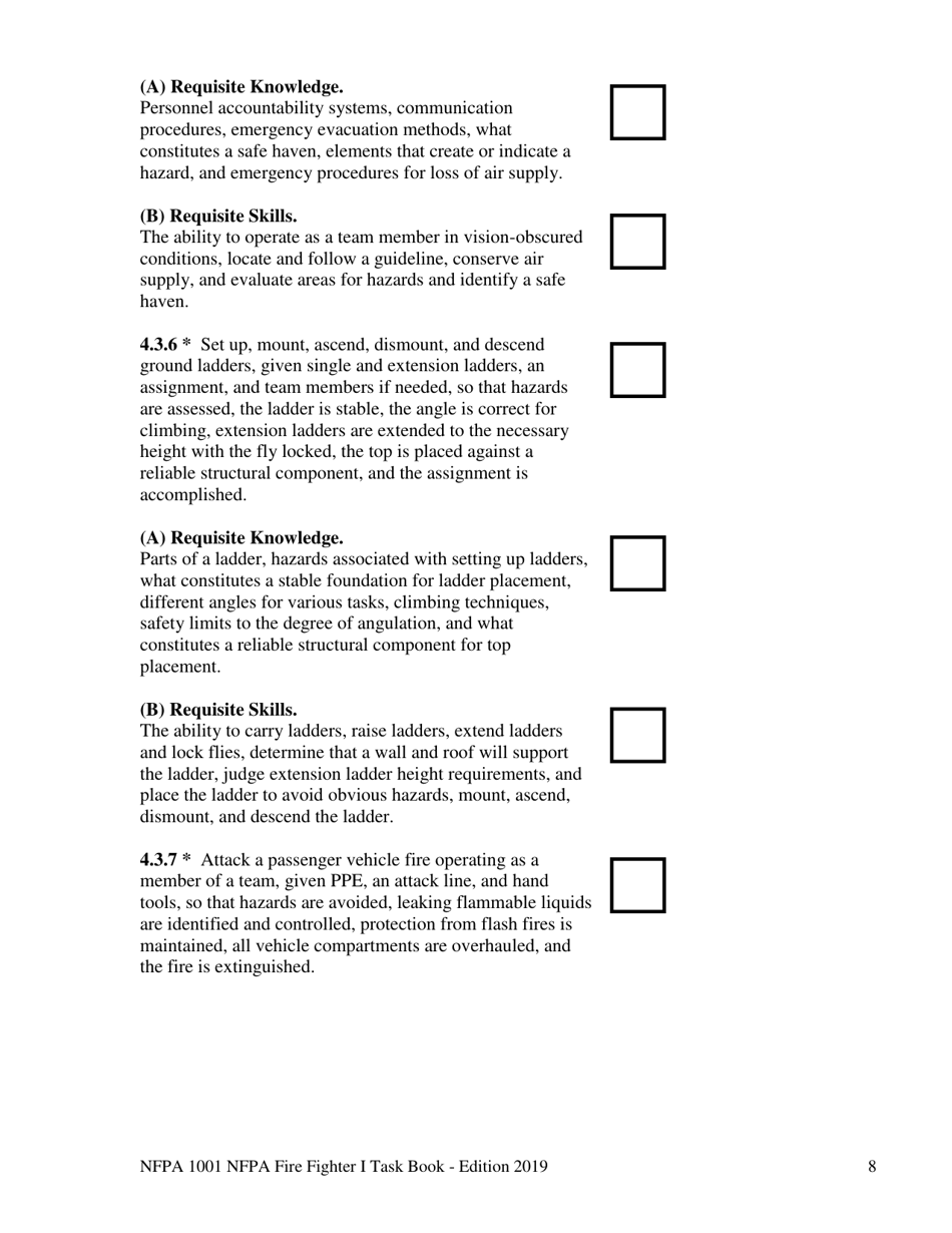 NFPA Fire Fighter I Task Book - Oregon, Page 8