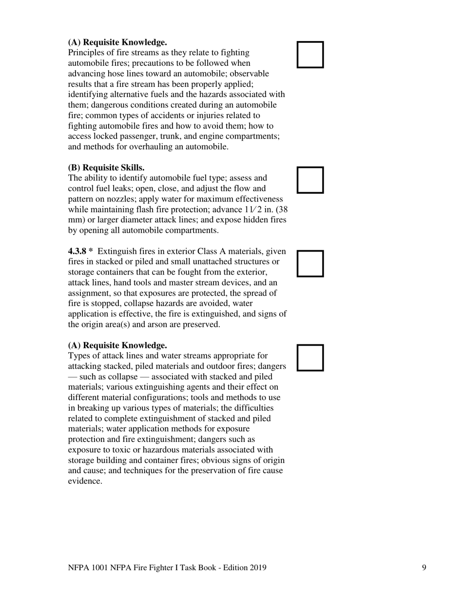 NFPA Fire Fighter I Task Book - Oregon, Page 9