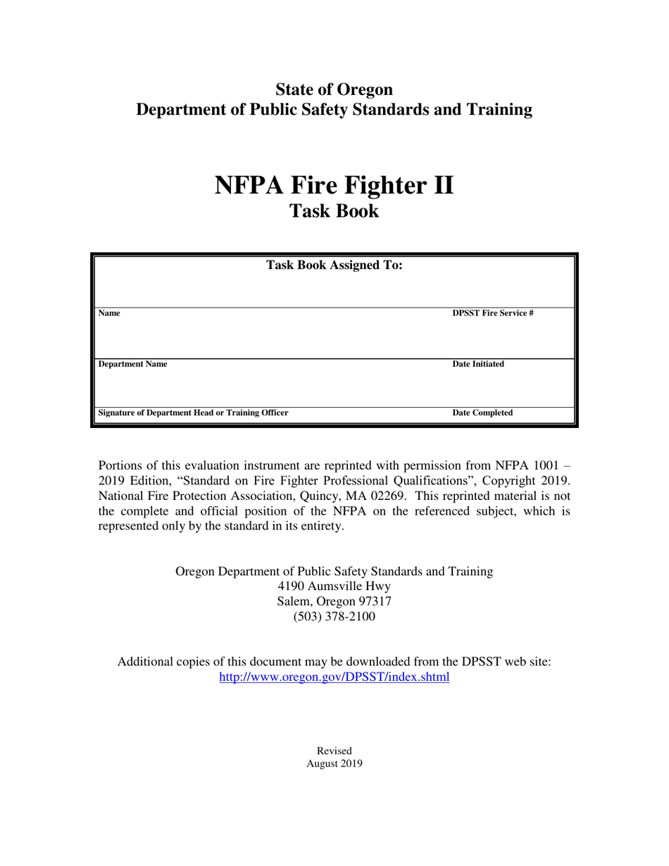 NFPA Fire Fighter II Task Book - Oregon, Page 1
