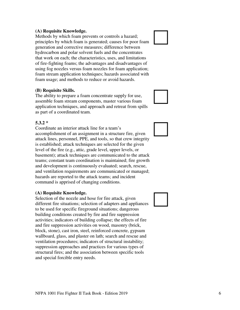 NFPA Fire Fighter II Task Book - Oregon, Page 6
