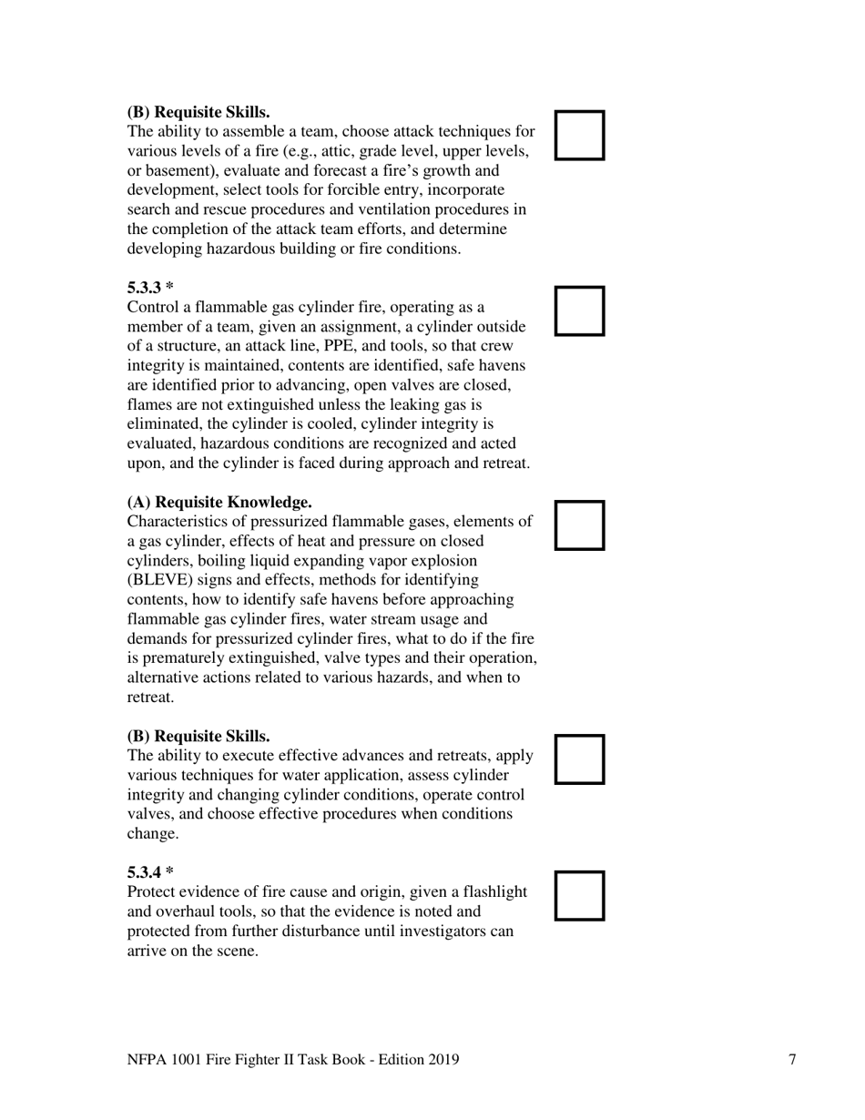 NFPA Fire Fighter II Task Book - Oregon, Page 7