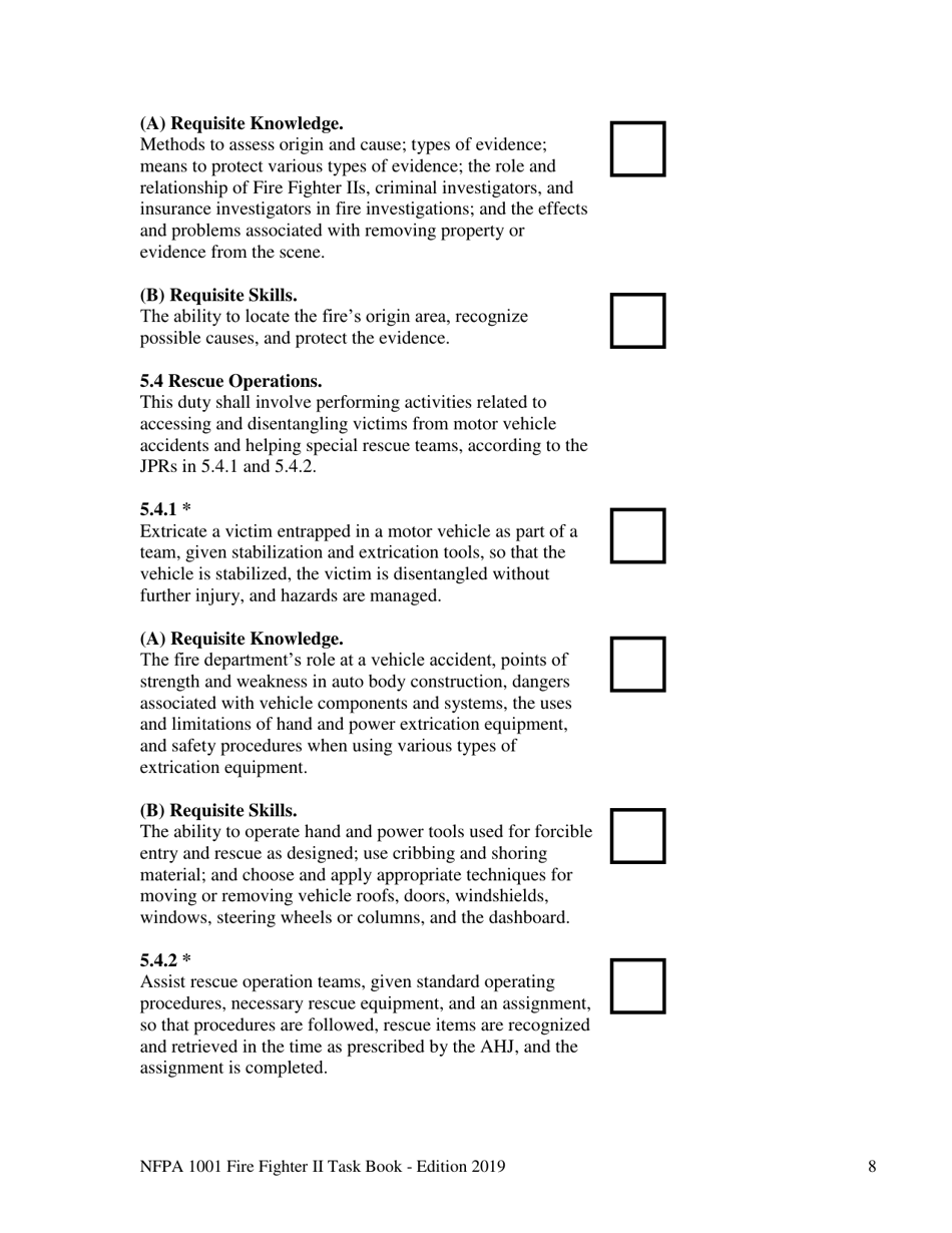 NFPA Fire Fighter II Task Book - Oregon, Page 8