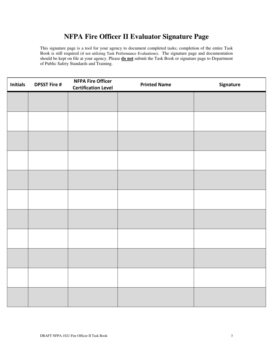 NFPA Fire Officer II Task Book - Oregon, Page 3