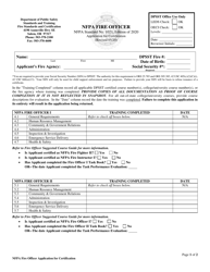 NFPA Fire Officer Application for Certification - Oregon