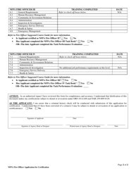 NFPA Fire Officer Application for Certification - Oregon, Page 2