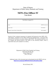 NFPA Fire Officer IV Task Book - Oregon