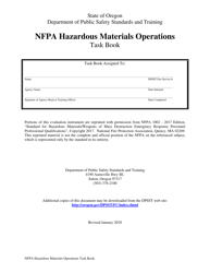 Document preview: NFPA Hazardous Materials Operations Task Book - Oregon