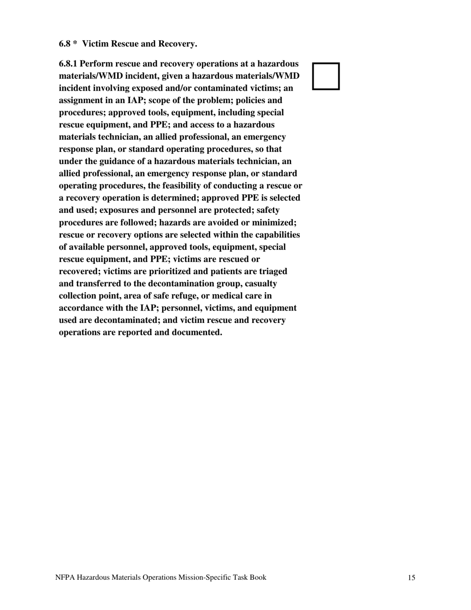 NFPA Hazardous Materials Operations Mission-Specific Task Book - Oregon, Page 15
