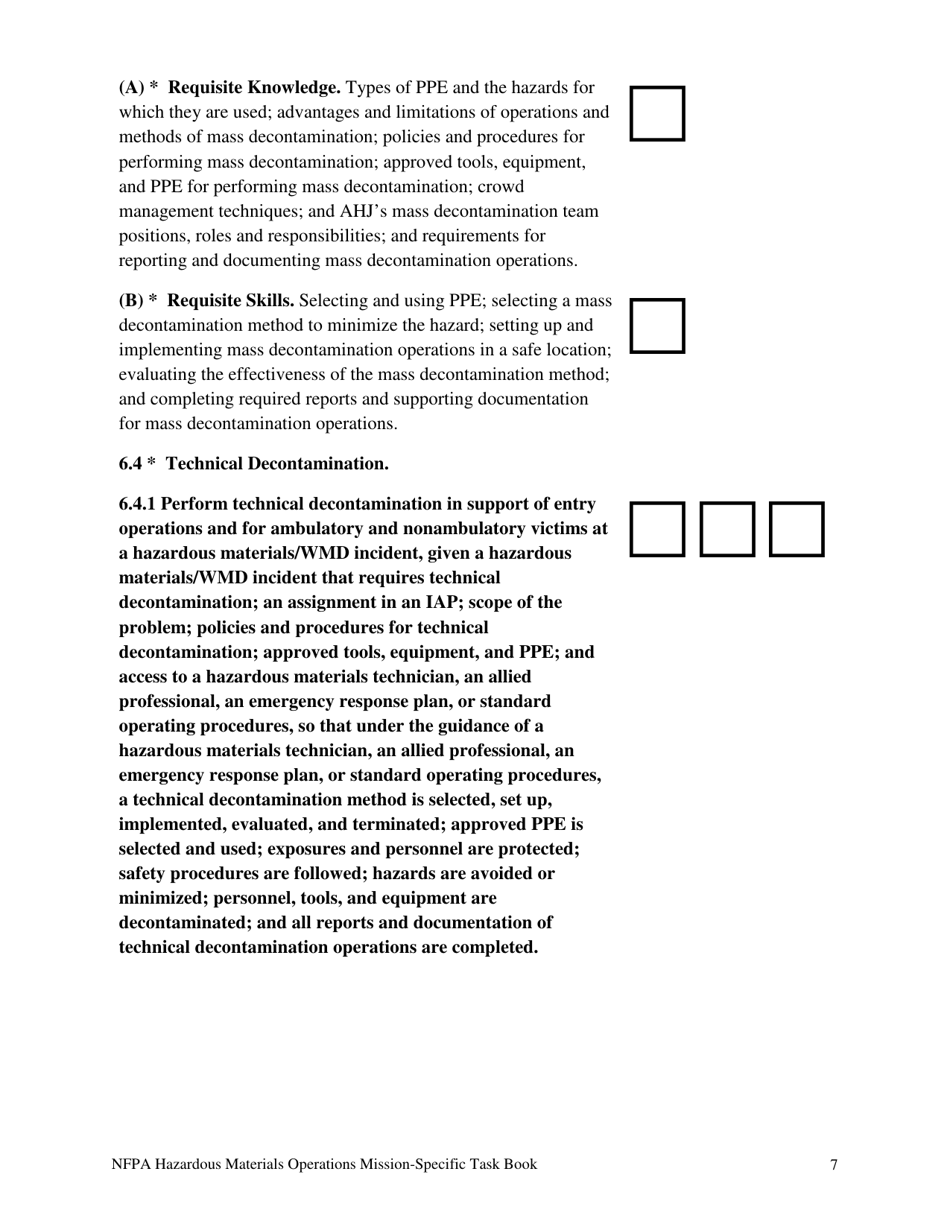 NFPA Hazardous Materials Operations Mission-Specific Task Book - Oregon, Page 7