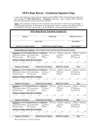 NFPA Rope Rescue - Technician Task Book - Oregon, Page 2