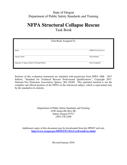 NFPA Structural Collapse Rescue Task Book - Oregon Download Pdf