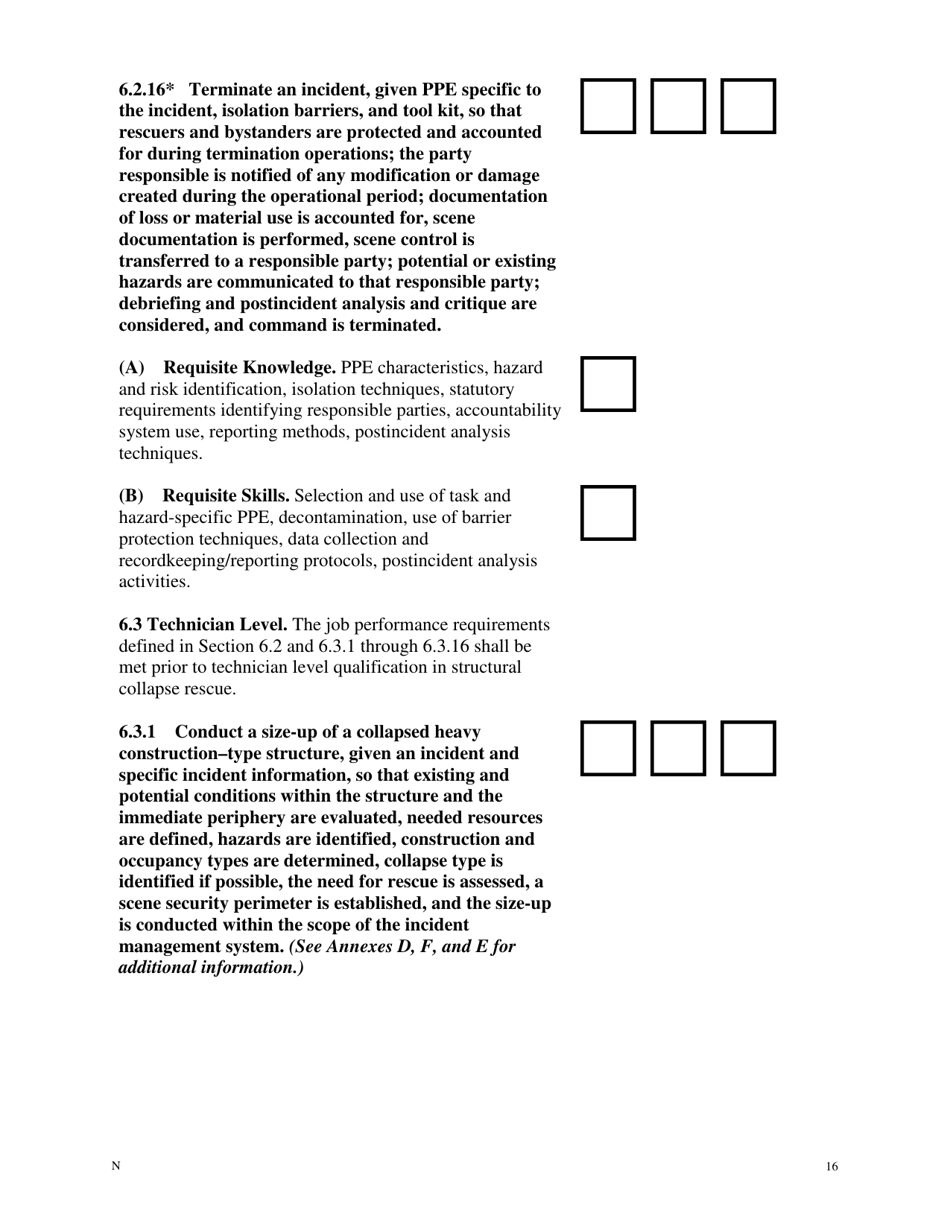 NFPA Structural Collapse Rescue Task Book - Oregon, Page 16