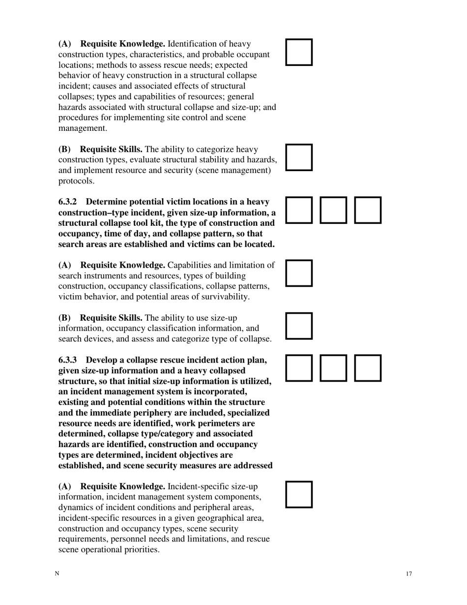 NFPA Structural Collapse Rescue Task Book - Oregon, Page 17