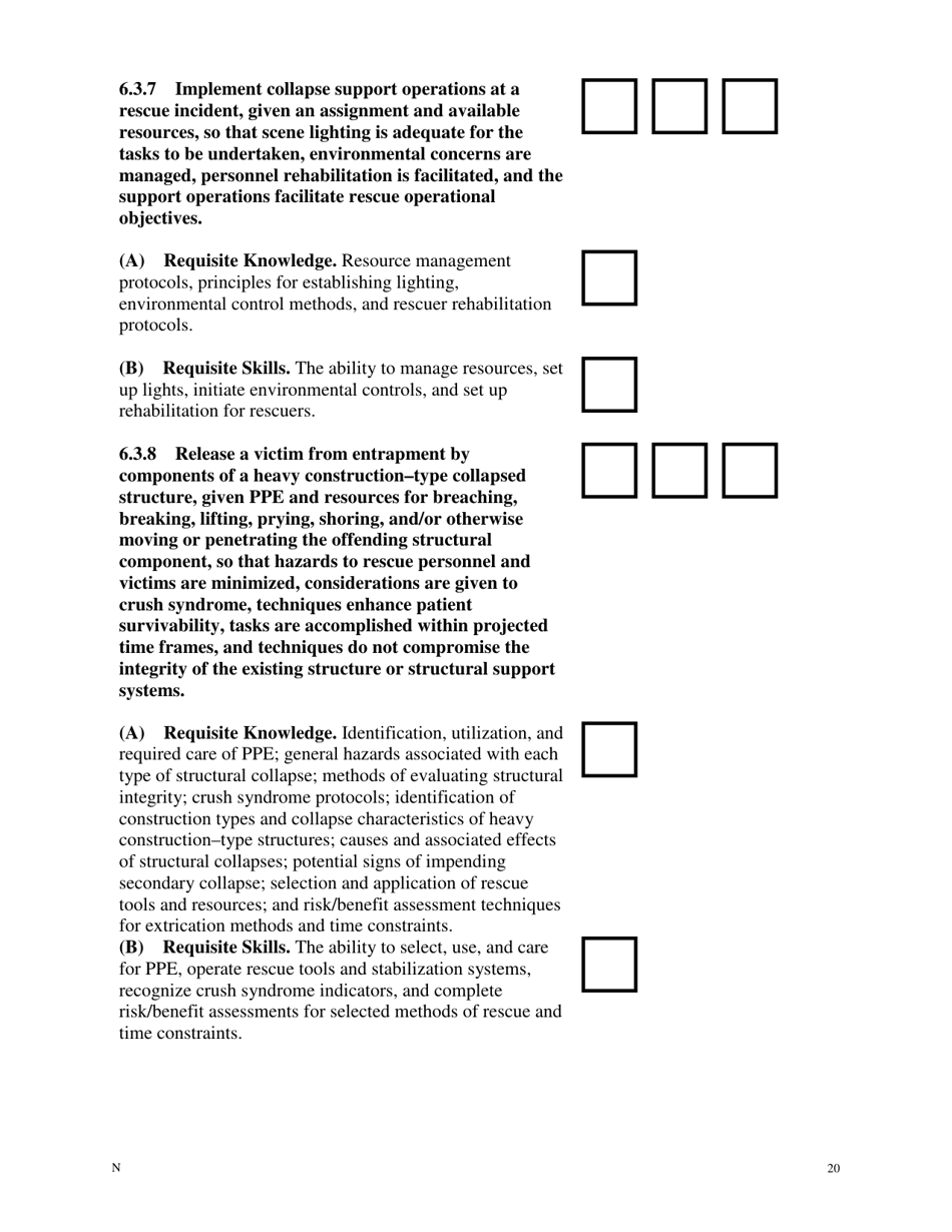 NFPA Structural Collapse Rescue Task Book - Oregon, Page 20