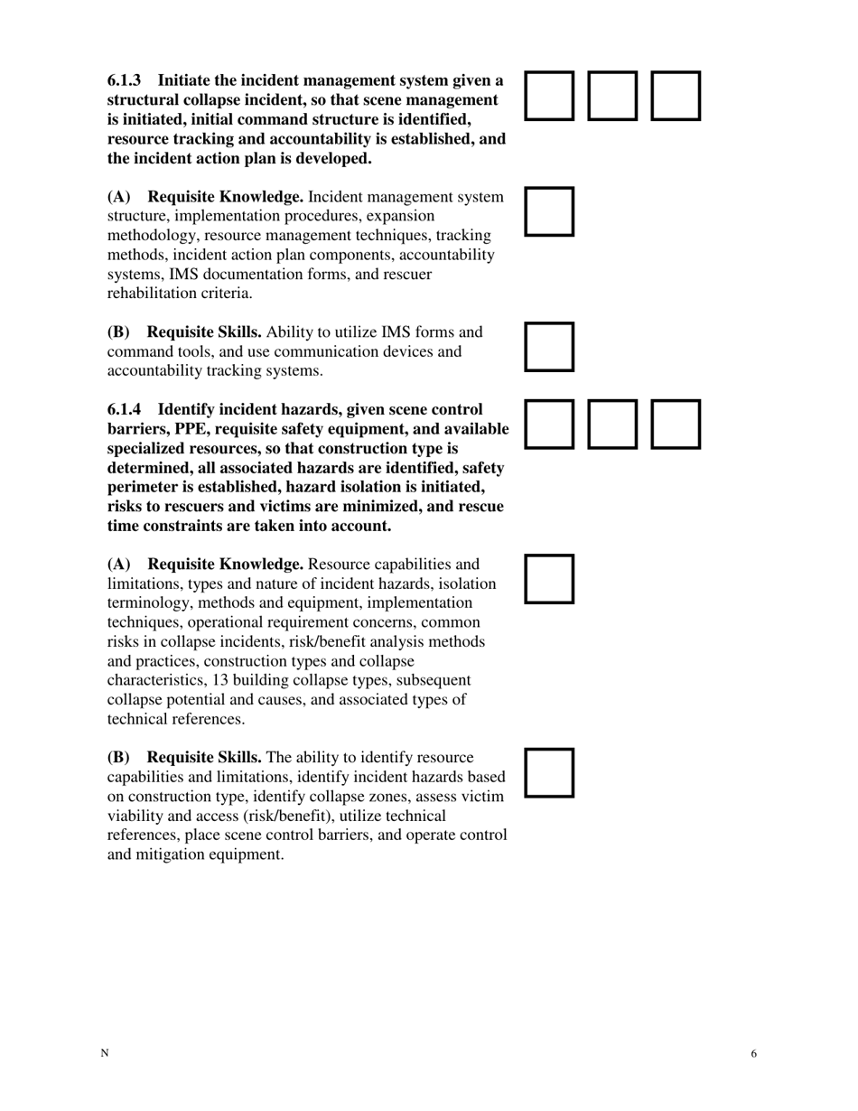 NFPA Structural Collapse Rescue Task Book - Oregon, Page 6