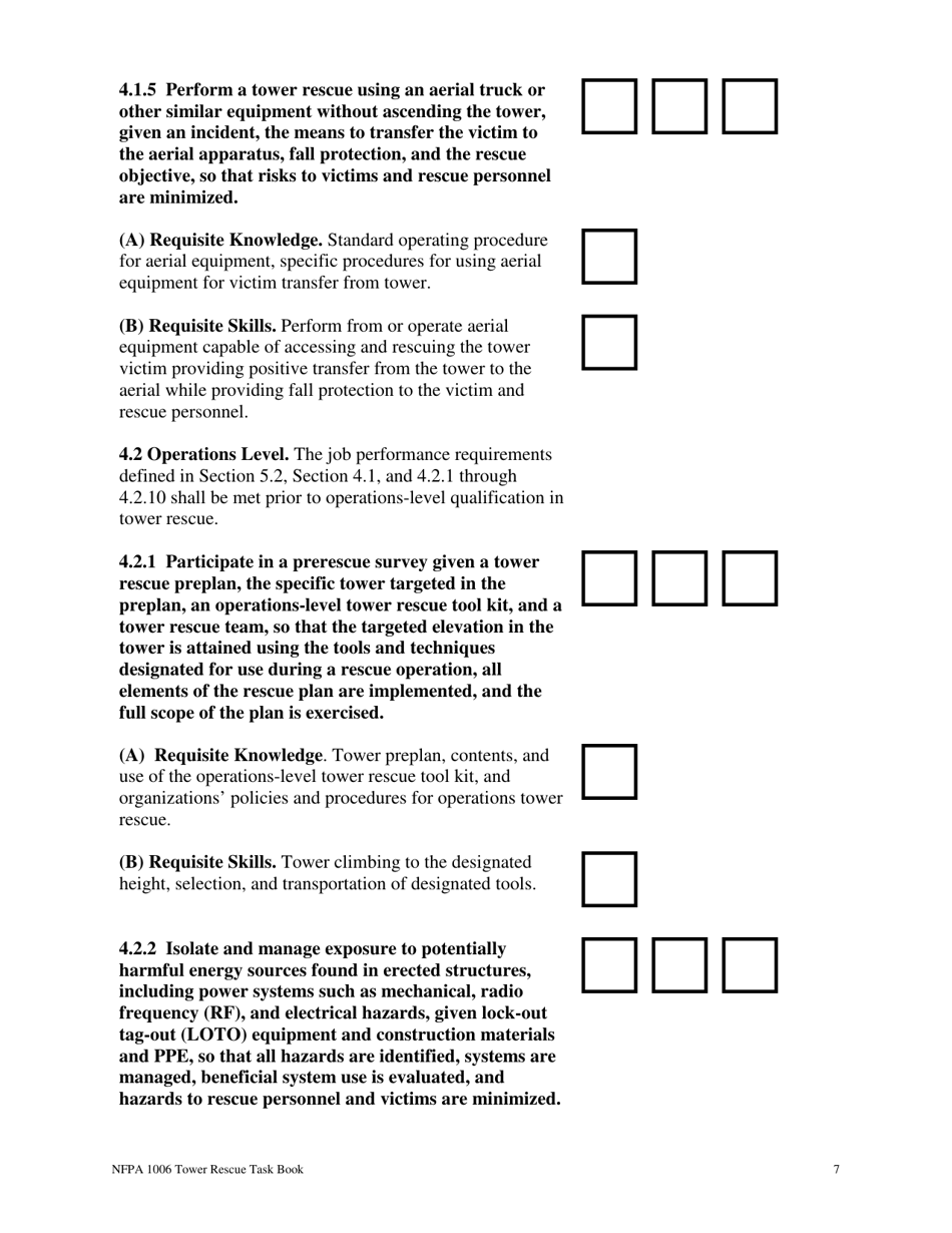 NFPA Tower Rescue Task Book - Oregon, Page 7