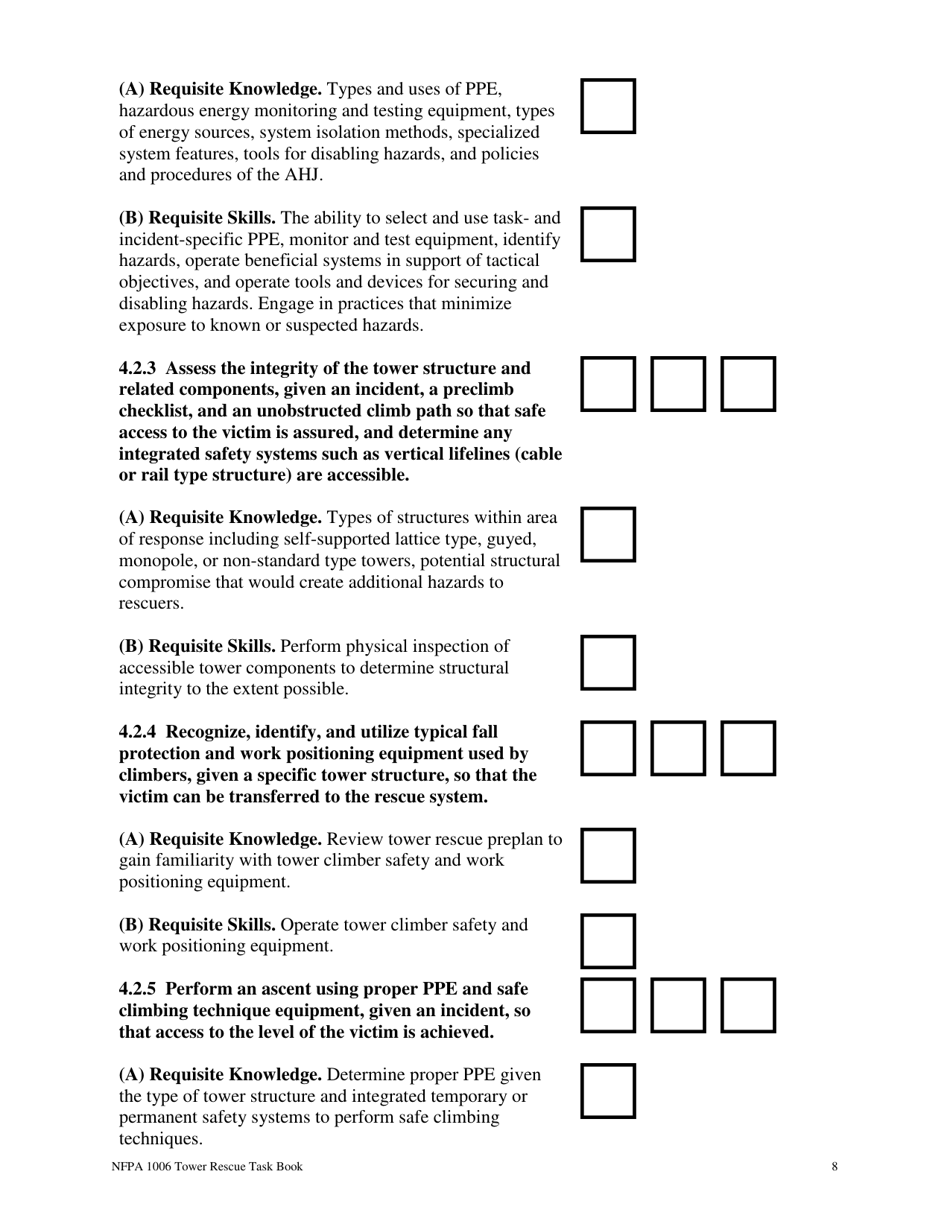 NFPA Tower Rescue Task Book - Oregon, Page 8