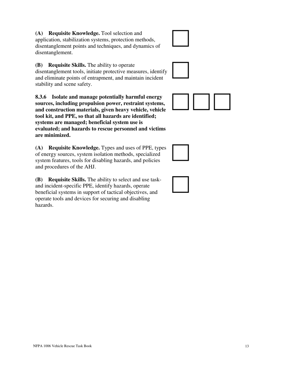 NFPA Vehicle Rescue Task Book - Oregon, Page 13