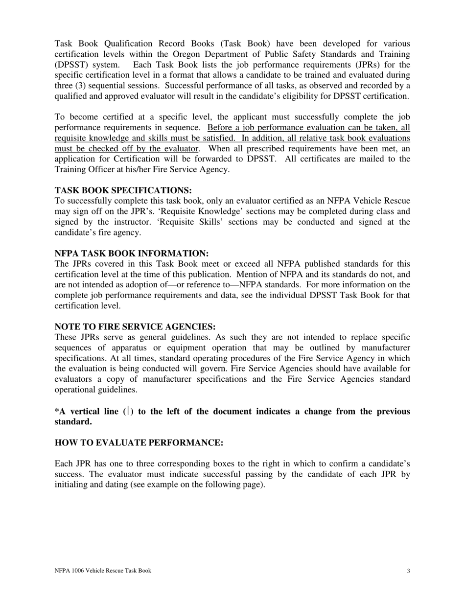 NFPA Vehicle Rescue Task Book - Oregon, Page 3
