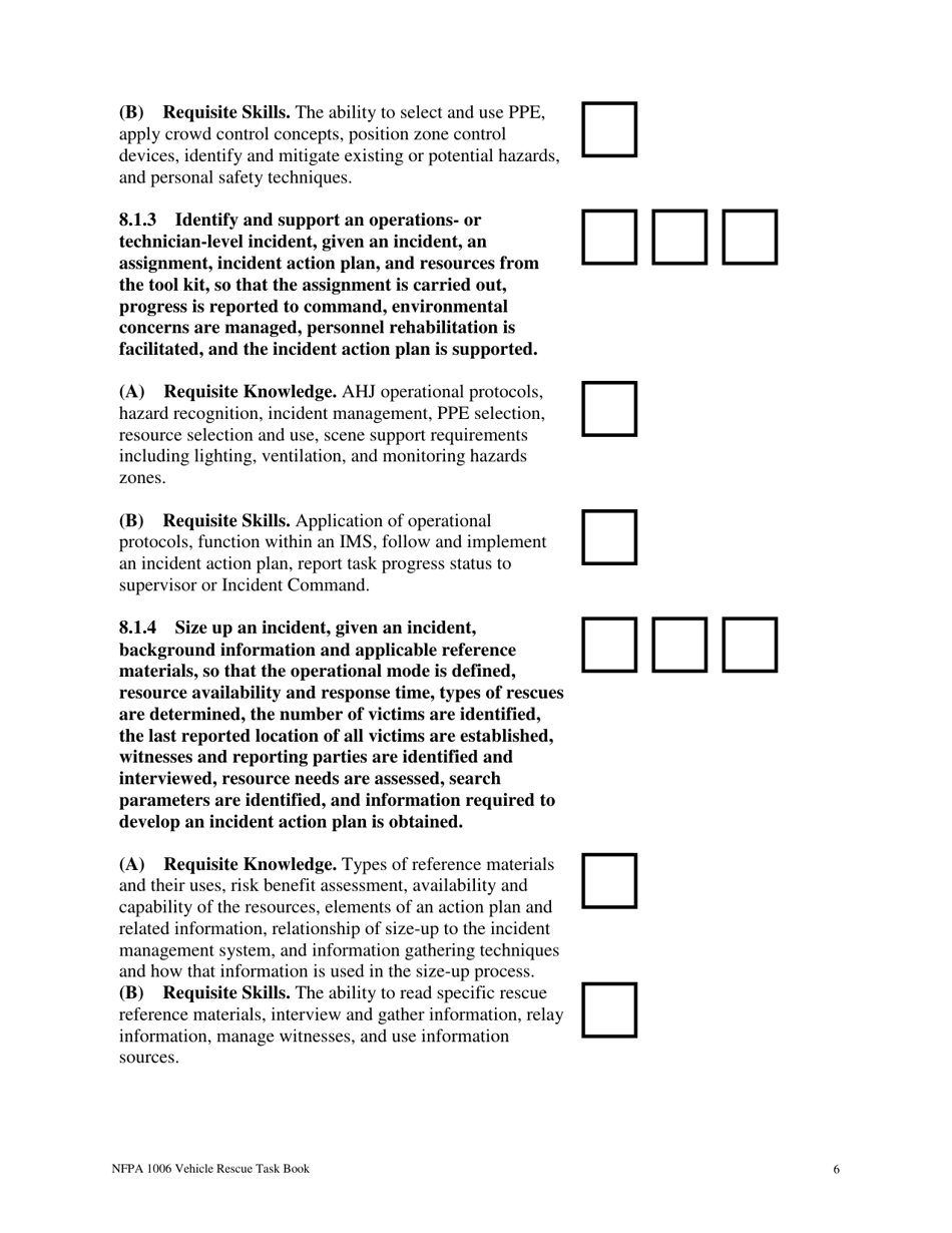 NFPA Vehicle Rescue Task Book - Oregon, Page 6