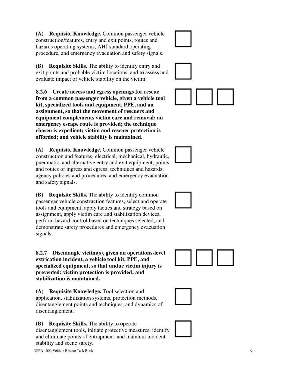 NFPA Vehicle Rescue Task Book - Oregon, Page 9