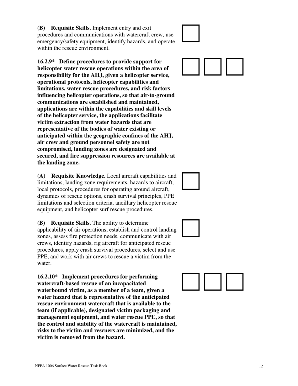 NFPA Surface Water Rescue Task Book - Oregon, Page 12