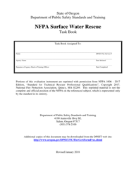 NFPA Surface Water Rescue Task Book - Oregon