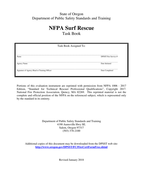 NFPA Surf Rescue Task Book - Oregon Download Pdf