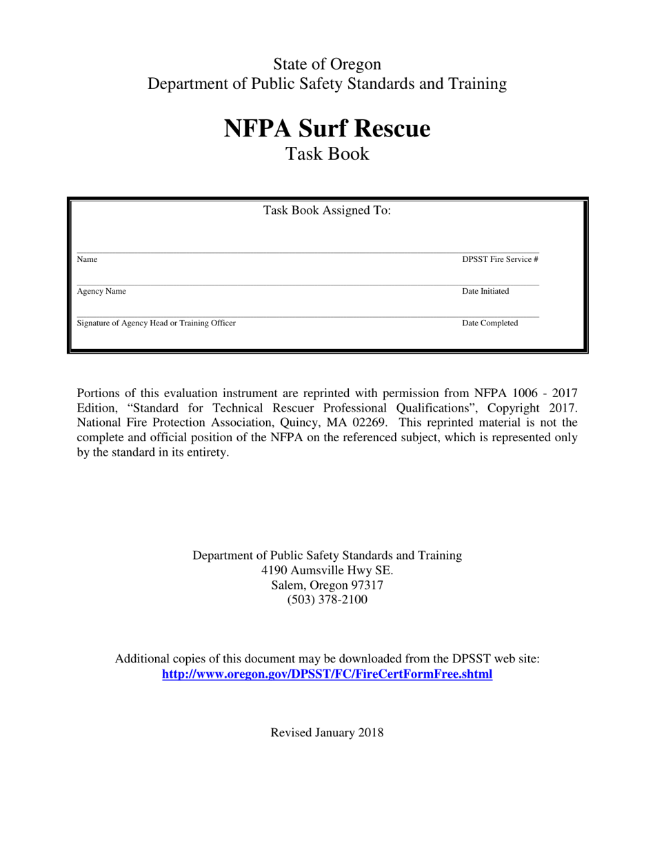 NFPA Surf Rescue Task Book - Oregon, Page 1