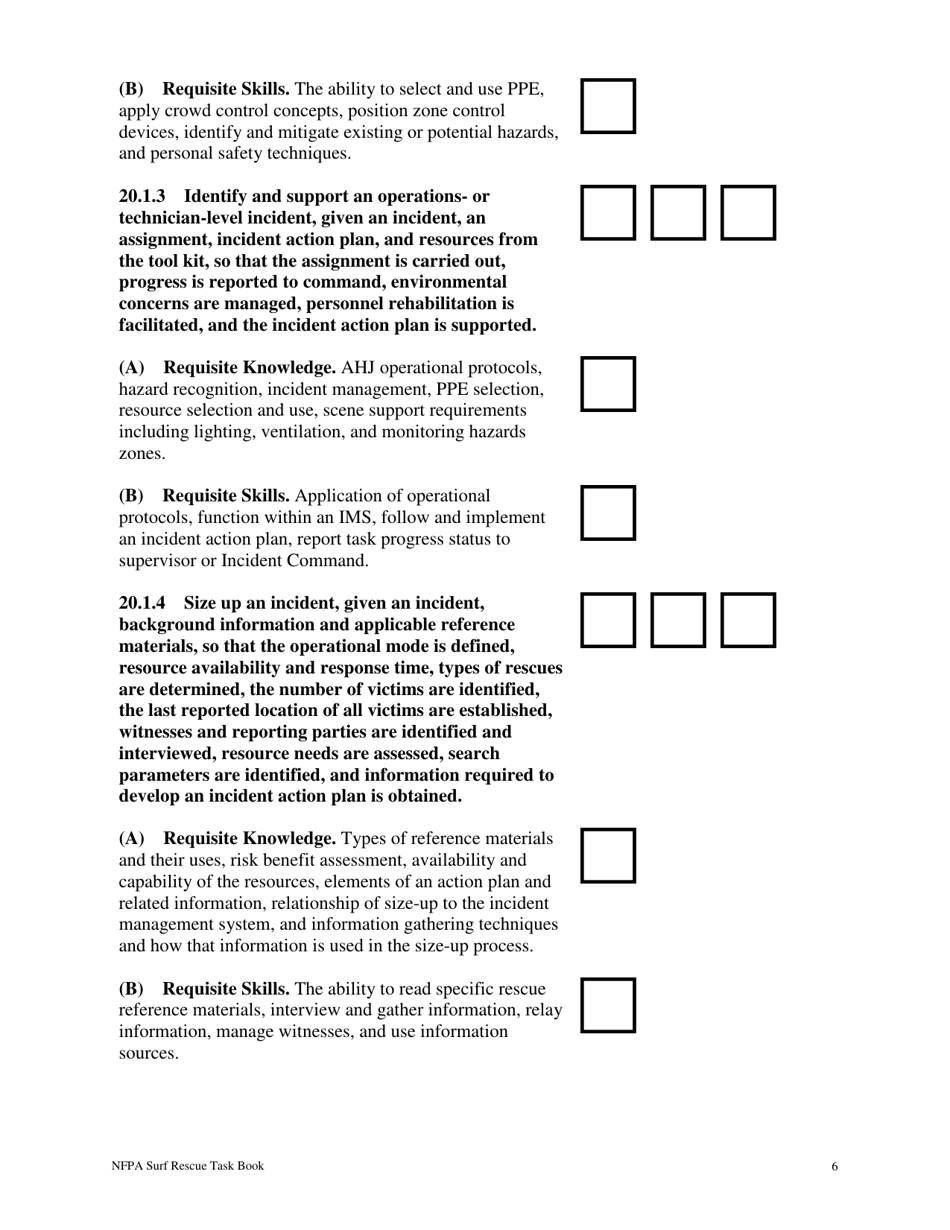 NFPA Surf Rescue Task Book - Oregon, Page 6