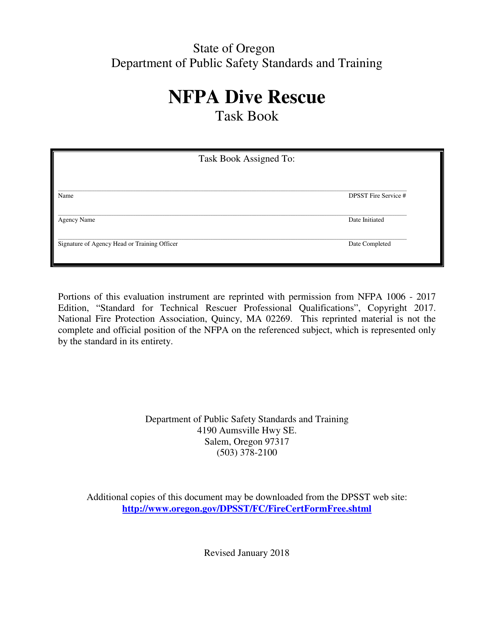 NFPA Dive Rescue Task Book - Oregon Download Pdf