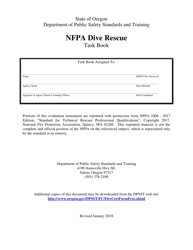 NFPA Dive Rescue Task Book - Oregon